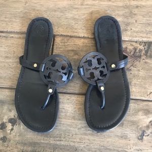 Tory Burch Miller sandals black leather size 10